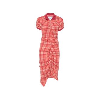 Vivienne Westwood Checked Polo Shirt - Dames - Feestkleedjes - Rood - S - Katoen - Kleedjes
