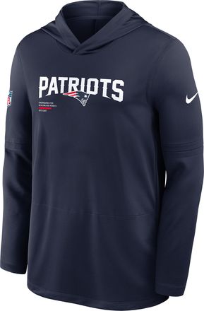 Nike New England Patriots Pure Fury Sideline Nike Mens Dri-FIT NFL Long-Sleeve Hooded Top in Blue | 03B941S8K-P8B