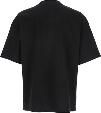 Amiri Black Crewneck T-shirt With Logo Embroidery On The Front In Cotton Man
