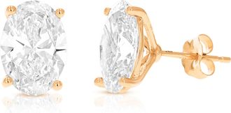 Vir Jewels 4 cttw Oval Lab Grown Diamond Stud Earrings in 14K Gold With Push Backs For Women