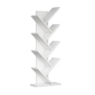 Calicosy Estante de biblioteca 8 estantes h128,5 cm - blanco