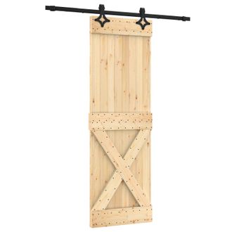 vidaXL Puerta Corredera Natural Y Negro 70 X 210 Cm Vidaxl