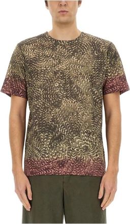 Dries Van Noten Bedruikt Katoenen T-shirt - Heren - T-shirts - Veelkleurig - S - Katoen - Tops