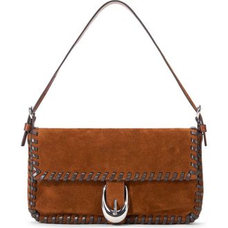 Staud Harlow Suede Shoulder Bag in Tabacco/Espresso at Nordstrom
