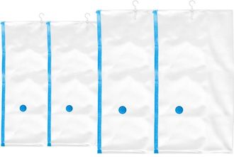 Relaxdays 40 Bolsas Al Vac&iacute;o Colgantes Para Ropa, 2 Tama&ntilde;os, Con Ganchos, Con V&aacute;lvula, Transparentes/azules, En Set