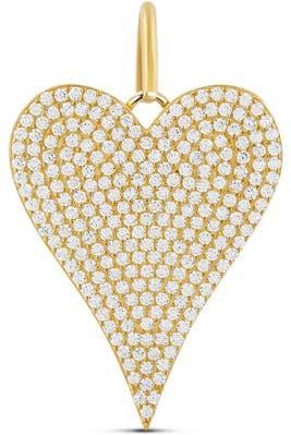 SHYMI Pav&eacute; Heart Charm in Gold/White at Nordstrom