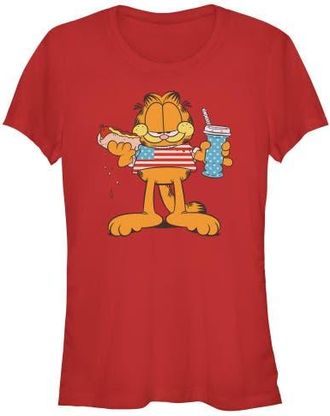 Garfield Juniors Garfield American Hot Dog Love Cat T Shirt in Red at Nordstrom, Size Xx-Large
