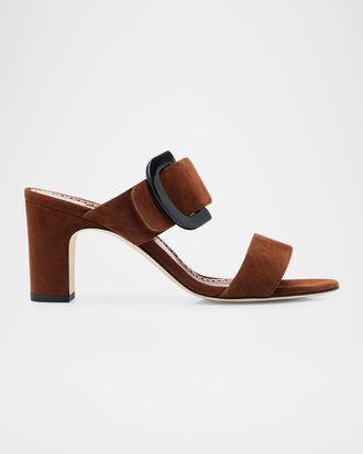 Manolo Blahnik Betimusa Suede Mule Sandals