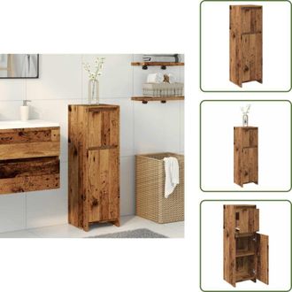 vidaXL Mobile da bagno con cassetto - vidaXL Mobile da Bagno Legno Antico 30x30x95 cm in Legno Multistrato