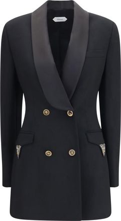 Versace Black Wool double breasted Blazer