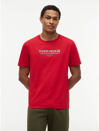 Tommy Hilfiger Mens Hilfiger New York Logo T-Shirt - Primary Red - XL