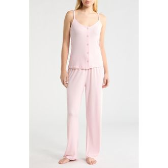 French Connection Rib Camisole & Pants Sleep Set in Icy Pink at Nordstrom, Size X-Large