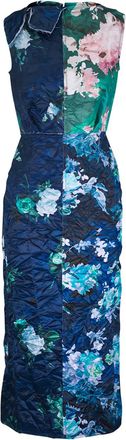 Erdem floral-print sleeveless dress - women - Silk/Polyester - 10 - Blue