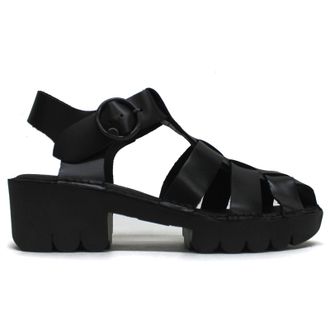 FLY London EMME511FLY Bridle Womens Heels Sandals - Black - Size:UK 8