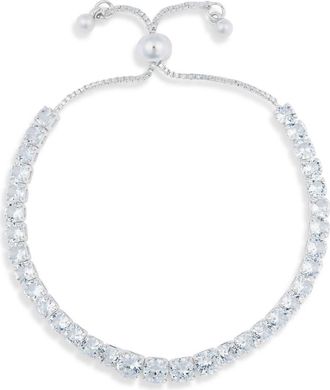 Nordstrom Rack Cubic Zirconia Tennis Bracelet in Clear- Silver at Nordstrom Rack