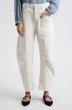 Nili Lotan Shon Stretch Cotton Pants in Stone at Nordstrom, Size 10