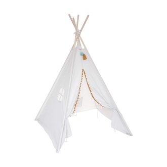 Mobili Rebecca Tienda tipi infantil de madera y poli&eacute;ster beige 160x120x120 cm