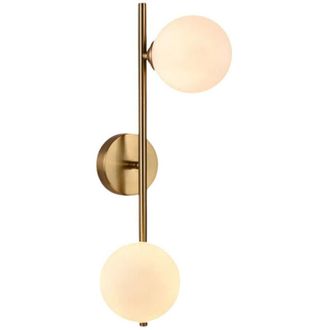 Trade Shop Trade Shop - Luz De Pared Estructura De Metal De Bronce M&iacute;nima Con Conexi&oacute;n G9 2 Esferas Opacas Aq41