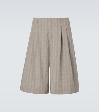 Our Legacy Split striped cotton and linen-blend capri pants