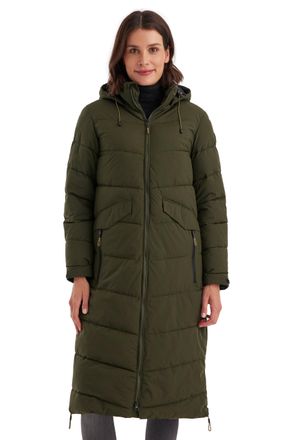Killtec Killtec Womens Kow 62 Wmn Qltd Ct Winter Coat in Down Look with Hood, Dark Olive, 38