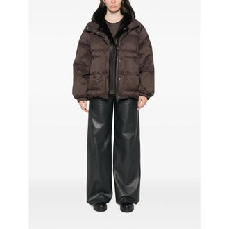Yves Salomon Quilted Puffer Down Jacket - Brown