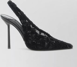 Le Silla chantilly lace slingback pointed toe pumps