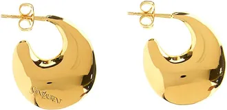 Saint Laurent Golden Logo Drop Earrings