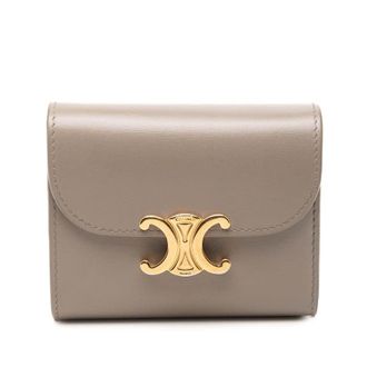 Celine Pre-owned Celine Shiny Calfskin Triomphe Flap Small Wallet Ladies RJAMH5BJFNUMF24R