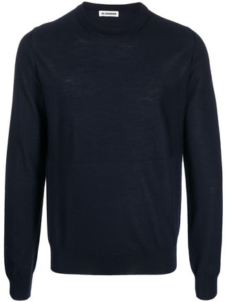 Jil Sander crew neck virgin wool jumper - Blue