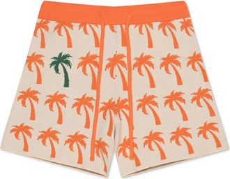 MAVRANS Palms Drawstring Sweater Shorts in Orange at Nordstrom, Size X-Large