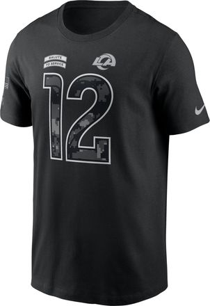 Nike Puka Nacua Los Angeles Rams Salute to Service Nike Mens NFL T-Shirt in Black | N19900AF4I-7XF