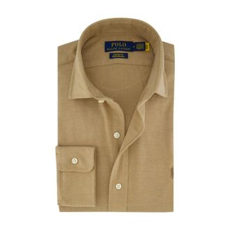 Polo Ralph Lauren Overhemden, Heren, Beige, S, Katoen, Custom Fit Shirt