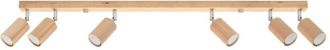 Wonderlamp Regleta Orel 6 Luces, Madera Natural