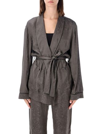 Golden Goose Shawl Pijama Floral Satin Blazer