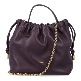 Chlo&eacute; Tassen, Dames, Paars, ONE Size, Leer, Mini Icons Shoulder Bag