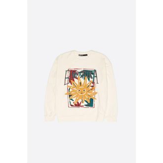 Bimba & Lola Toweling Sun Logo Sweatshirt in Ivory at Nordstrom, Size Xx-Small Eu