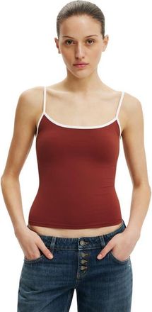 Cotton On Womens Hold Me Cami in Canyon Rust White Bind at Nordstrom, Size Xx-Small