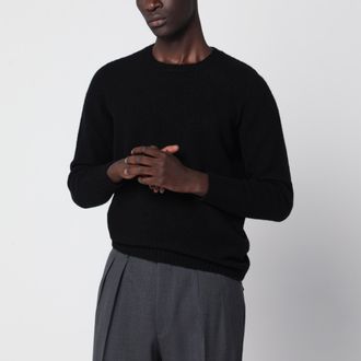 Drumohr Maglione girocollo nero in lana dagnello