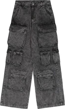 Alpha Industries Jeans, Dames, Grijs, S, Katoen, Cargo Multipocket Katoenen Broek Donkergrijs
