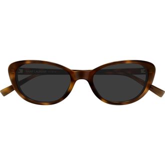 Saint Laurent 52mm Cat Eye Sunglasses in Havana at Nordstrom