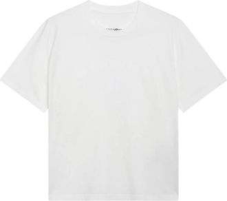 Maison Margiela Camiseta con logo de algod&oacute;n - Tops - Mujer - Blanco - XS