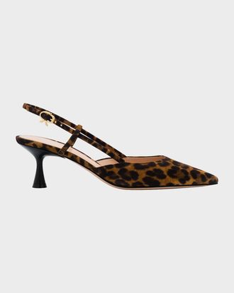 Gianvito Rossi Ascent Calfskin Slingback Pumps
