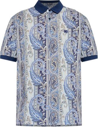 Etro Poloshirt met paisley-print en knopen - Blauw