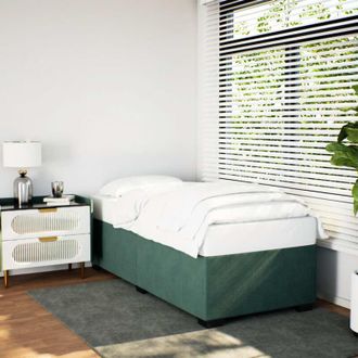vidaXL Estructura De Cama Sin Colch&oacute;n Terciopelo Verde Oscuro 90x190cm Vidaxl