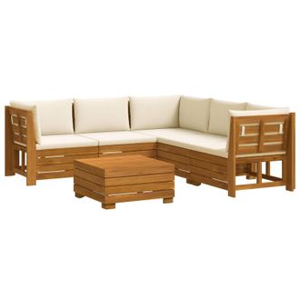 vidaXL Conjunto De Sof&aacute;s De Exterior Con Coj&iacute;n 6 Pieza Marr&oacute;n Vidaxl