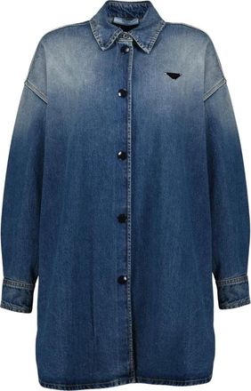Prada Shirt Dresses, female, Blue, Size: XS Denim Shirt