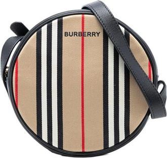 Burberry Pre-owned Canvas Crossbody Bag - Dames - Vintage Schoudertas - Beige - ONE Size - Leer - Vintage