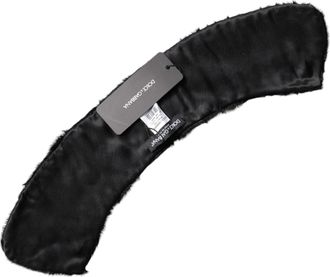Dolce & Gabbana Black Lamb Fur Collar Women Neck Wrap Scarf
