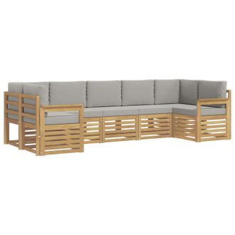 vidaXL Conjunto De Sof&aacute;s De Exterior 6 Pcs Blanco Y Gris Claro Vidaxl
