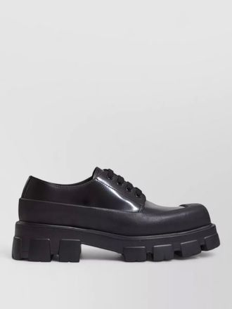 Prada monolith lace up leather shoes chunky sole